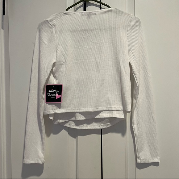 Mixed Threads White Top and Sweater Rose Set - Picture 3 of 4